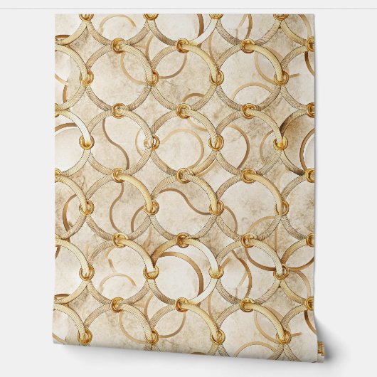 Papier Peint Luxury Gold Chain Links | Elegant Marble Backgroun (Déroulement)