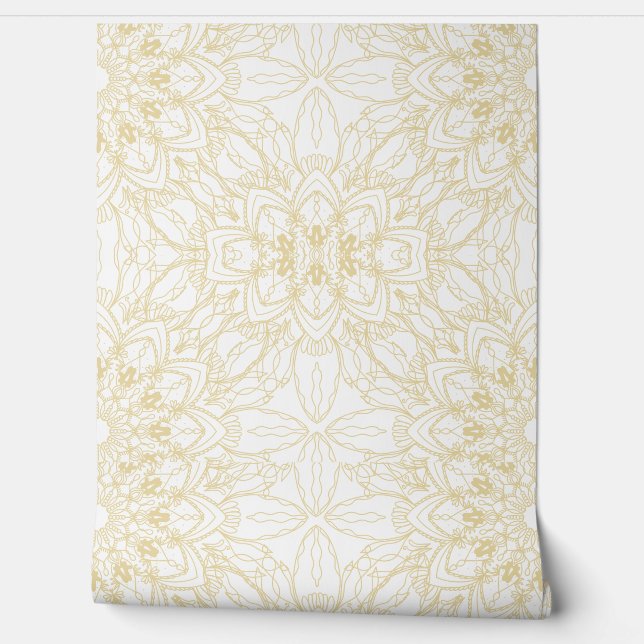 Papier Peint Luxury Gold Mandala Seamless Wallpaper  (Déroulement)