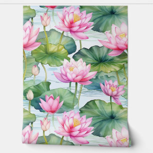 Papier Peint Lys D'Eau Rose