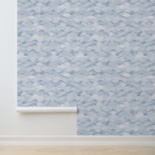 Papier Peint Maison de plage aux vagues marines grises et bleue
