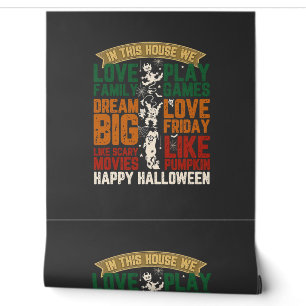 Papier Peint Maison Joyeux Halloween Monstres Toiles d'araignée
