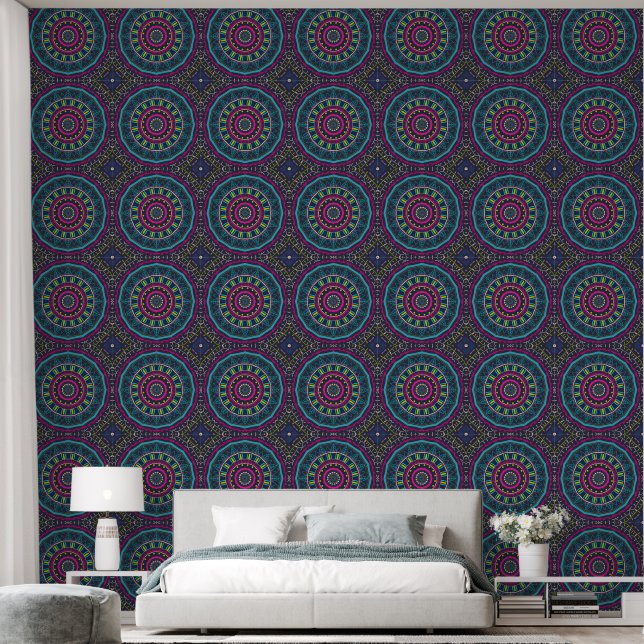 Papier Peint mandala coloré (Chambre à coucher)