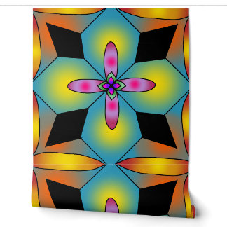 Papier Peint mandala de style de carreaux colorés