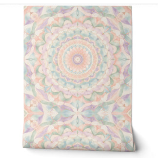 Papier Peint Mandala kaléidoscope pastel rêveur | Moderne