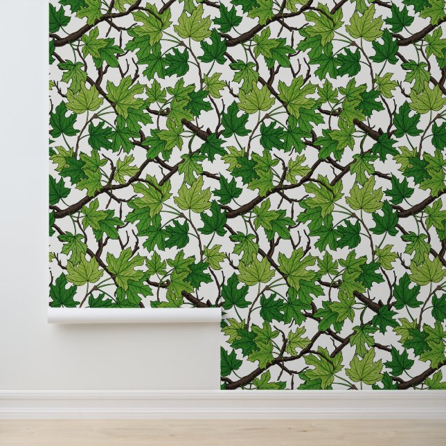 Papier Peint Maple leaves on white (Application)