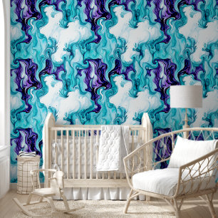 Papier Peint Marbre turquoise, Turquoise et violet