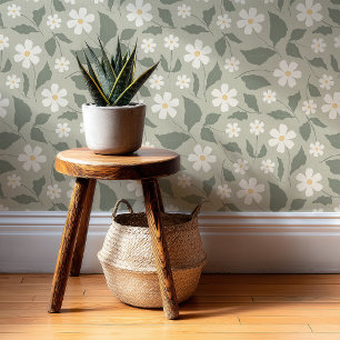 Papier Peint Marguerite de Cottage Coastal Floral Botanique Sag