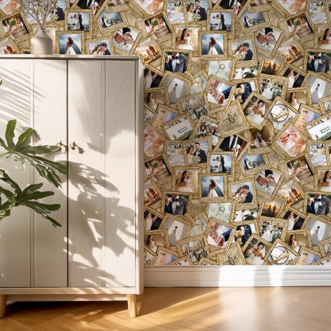 Papier Peint Mariage Keepsaké 30 Photo Collage Gold ID1065 (Créateur téléchargé)