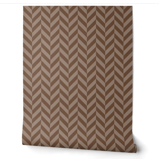 Papier Peint Marron Classique Chevron Chevrons (Déroulement)