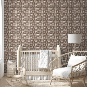 Papier Peint Marron Terre Neutre Nordique Scandinave