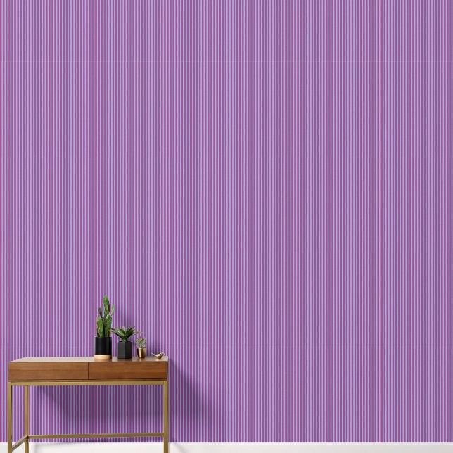 Papier Peint Mauve à rayures/violet aux teintes roses (Couloir)