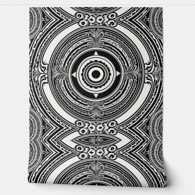 Papier Peint Médaillons monochromes (Déroulement)