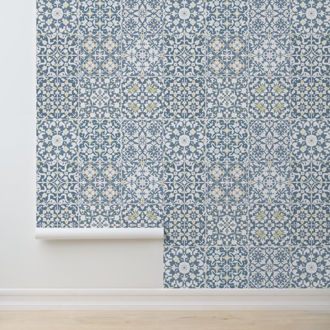 Papier Peint Mediterranean Tiles, Moroccan, Majolica, Azulejo (Application)