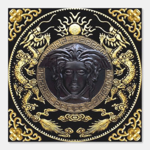 Papier Peint Medusa Noire avec décorateur ornemental baroque