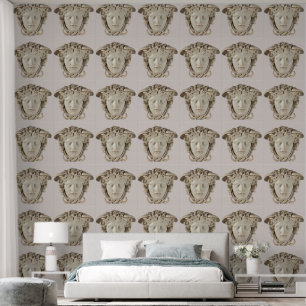 Papier Peint Méduse beige designer