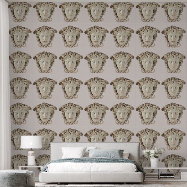 Papier Peint Méduse beige designer (Chambre à coucher)