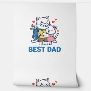 Papier Peint Meilleur Papa Golf Chat Câlin Mignon Design Vector