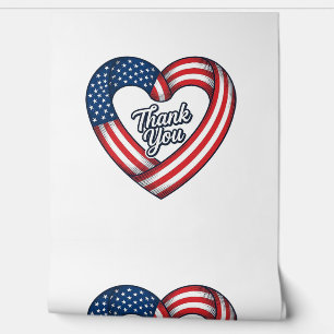 Papier Peint Merci cœur patriotique vintage vector design_1