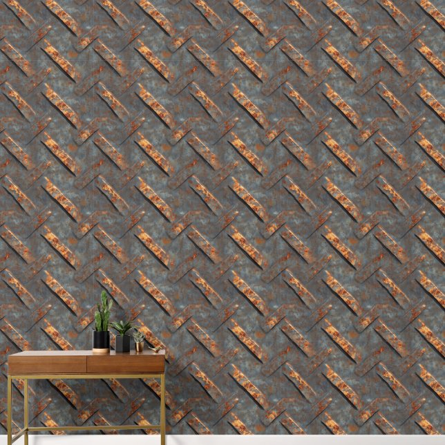 Papier Peint Métal gris rouillé (Couloir)