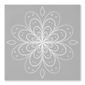 Papier Peint Metallic flower tile gray background (Recto)