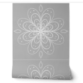 Papier Peint Metallic flower tile gray background (Déroulement)