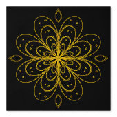 Papier Peint Metallic flower tile gray background (Recto)