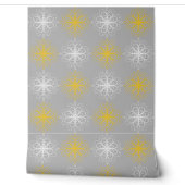 Papier Peint Metallic flower tile gray background (Déroulement)