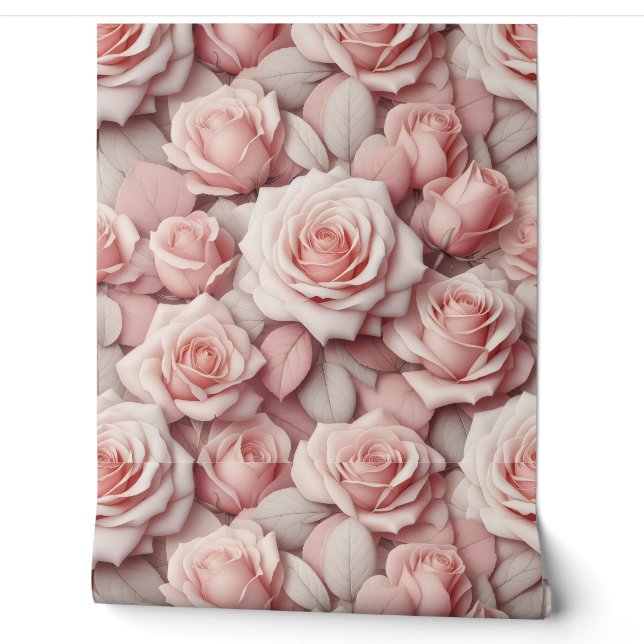 Papier Peint Mieux en Roses roses (Déroulement)