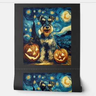 Papier Peint Mignon chien schnauzer miniature Halloween Jack O 