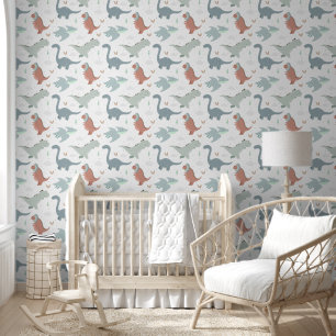 Papier Peint Mignon Dinosaure au Passé Bébé Crèche Autocollant