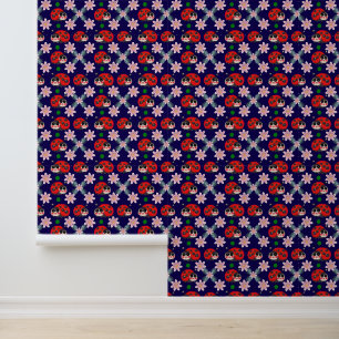 Papier Peint Mignon motif sans couture de coccinelle kawaii flo