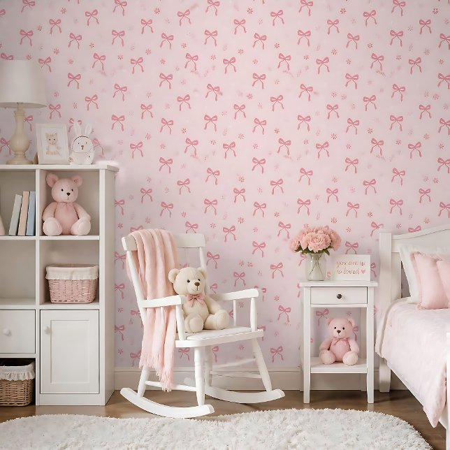 Papier Peint Mignons noeuds et fleurs de coquette  (Créateur téléchargé)