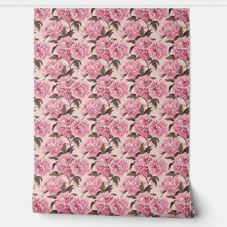 Papier Peint Mini d'élégance en fleur de couleur noire - rose e