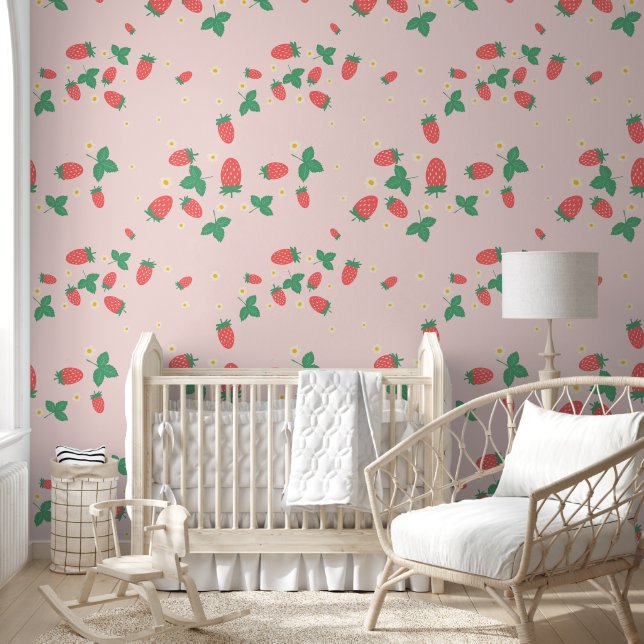 Papier Peint Mini Strawberry Blossom Wallpaper (Enfants)