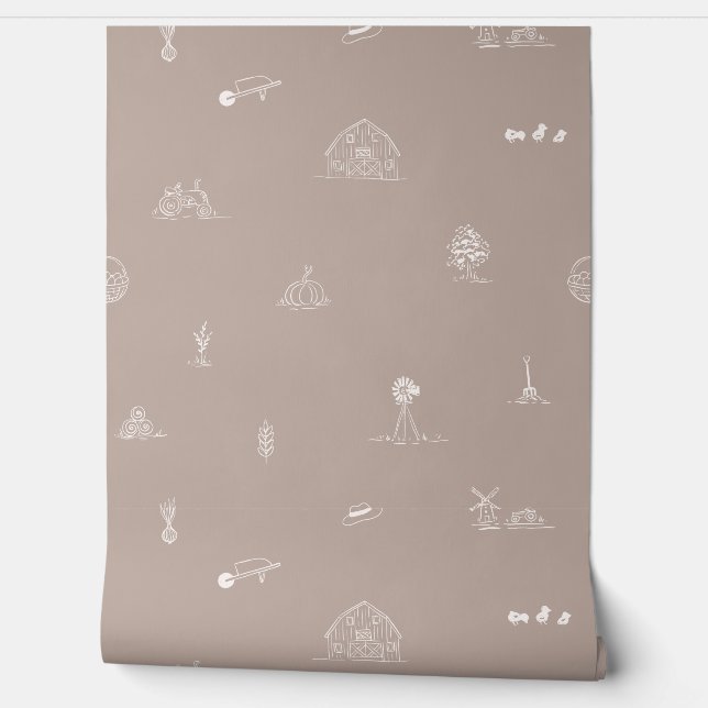 Papier peint minimaliste Barnyard bébé (Déroulement)