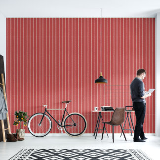 Papier Peint Minimaliste Rayure Verticale Rouille Rouge Dessiné
