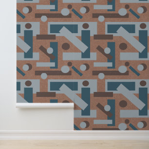 Papier Peint Mocha Mousse Turquoise Géométrique Mmilieu du sièc