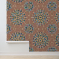 Mocha Mousse Turquoise Mandala Retro MidCentury