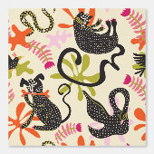 Papier Peint Mod Abstract Primitive Cats & Dogs Pattern (Recto)