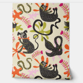 Papier Peint Mod Abstract Primitive Cats & Dogs Pattern (Déroulement)