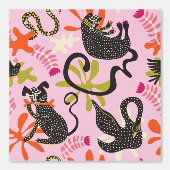 Papier Peint Mod Abstract Primitive Cats & Dogs Pattern pink (Recto)