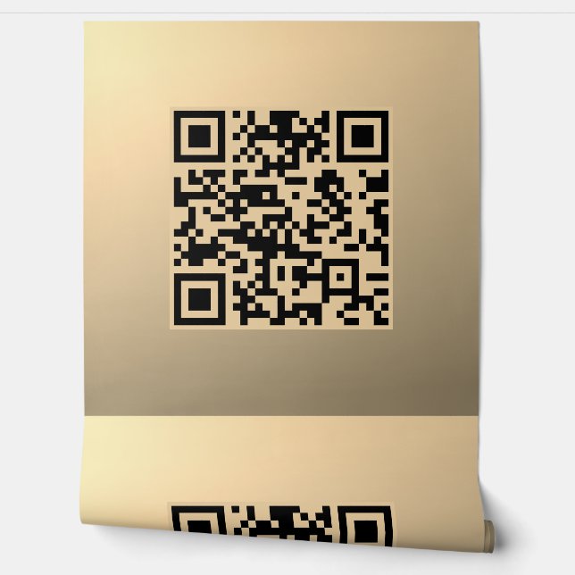Papier Peint Modèle de code QR immédiatement modifiable | Or Fa (Déroulement)