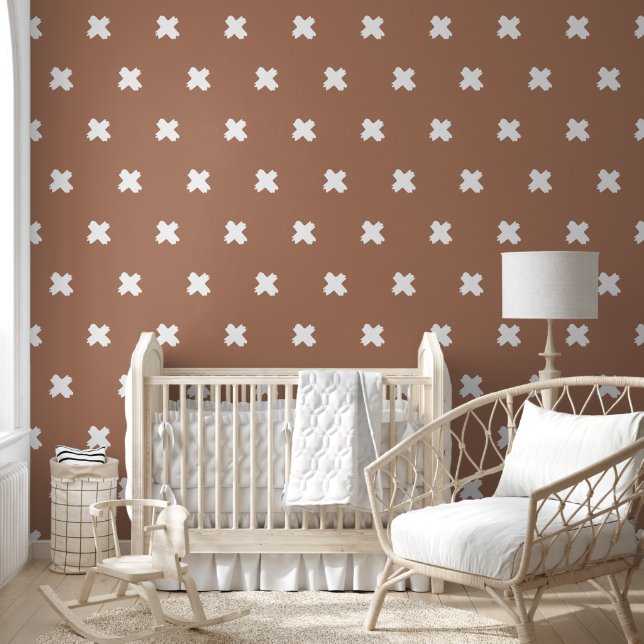 Papier Peint Modèle de croix blanc-brun frais (Enfants)
