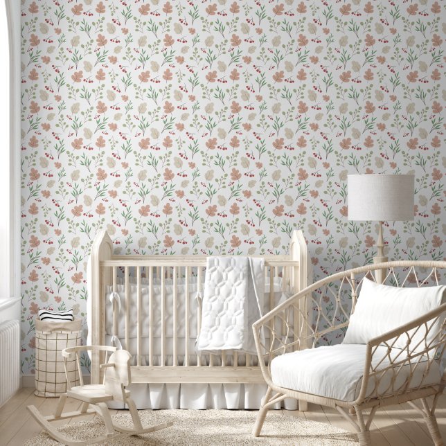 Papier Peint Modèle de feuilles sans couture Baby Boho (Enfants)