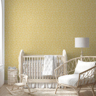 Papier Peint Modèle de rayures colorées, Jaune-Blanc