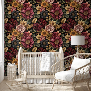 Papier Peint Modèle floral Bourgogne