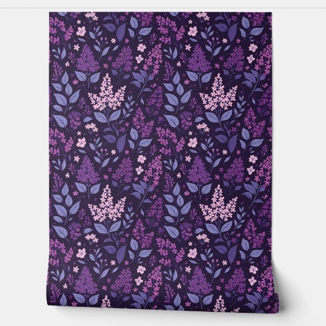 Papier Peint Modèle floral Lilac dynamique (Déroulement)