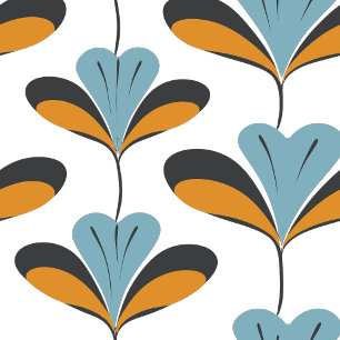 Papier Peint Modèle floral rétro géométrique Gras - Style les a