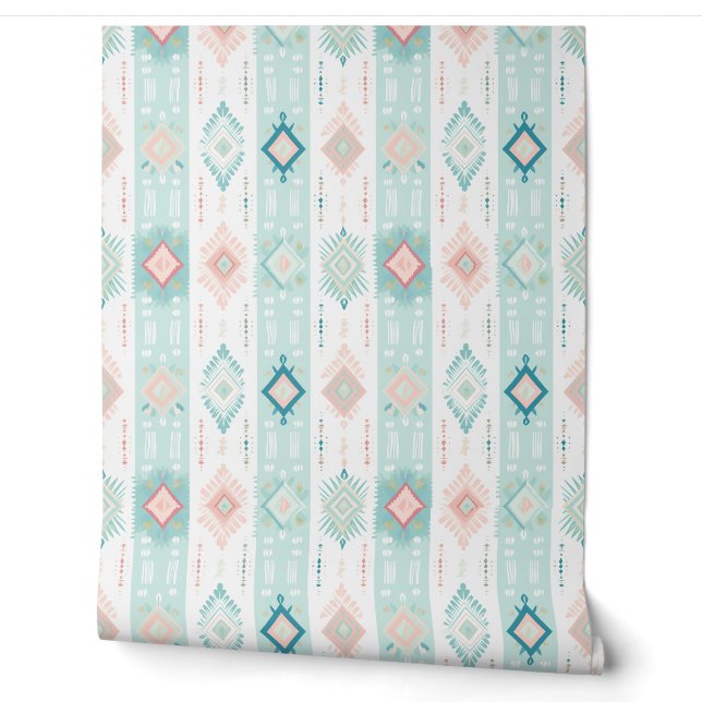 Papier Peint Moder Pastel Boho motif d'impression (Déroulement)