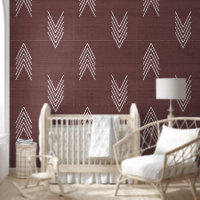 Moderne Africain Tendance Mudcloth Rouge Terracott